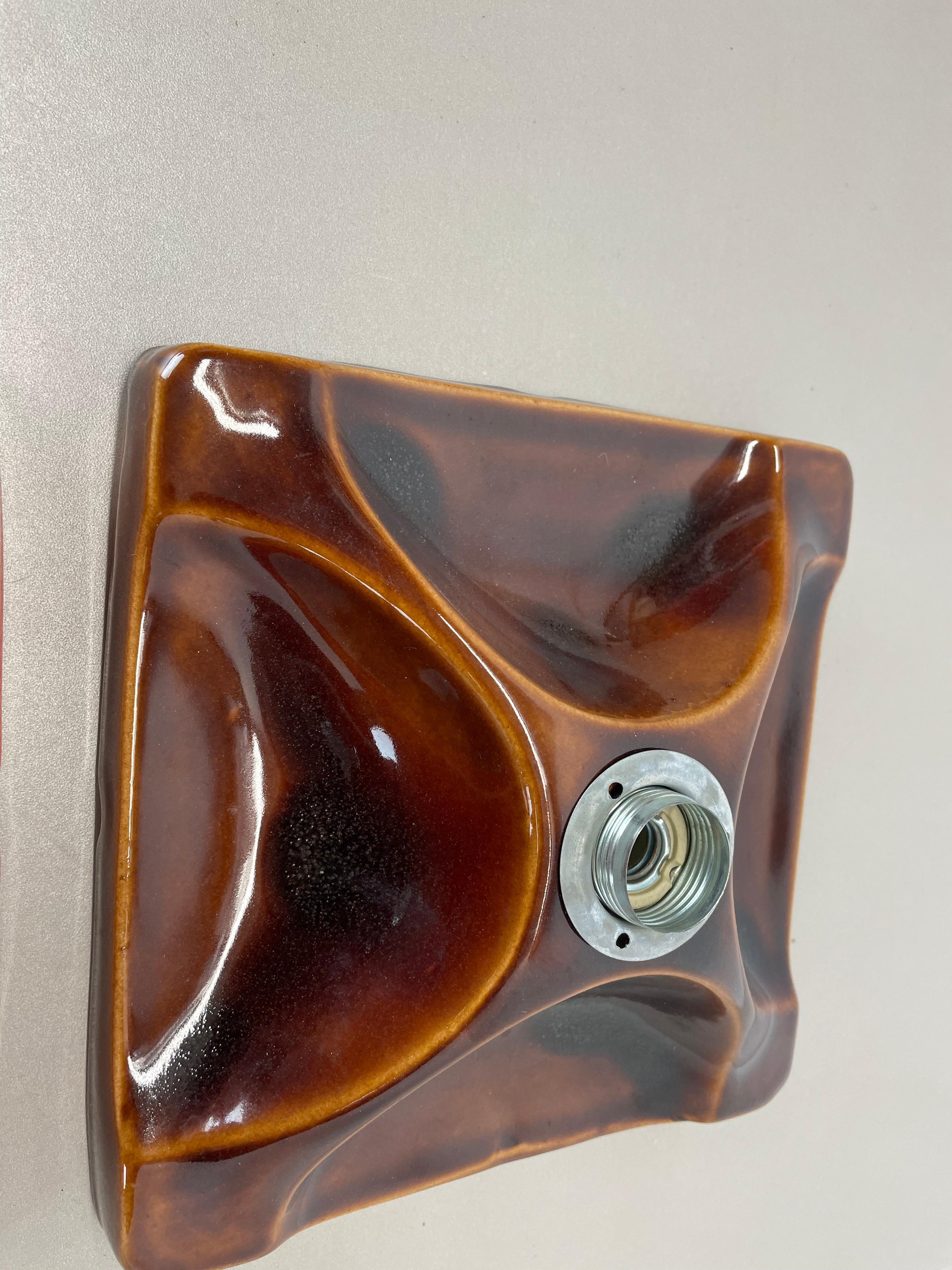 Ensemble de deux appliques en céramique SPACE AGE Fat Lava Lights par Hustadt Lights Allemagne 1970 en vente 7