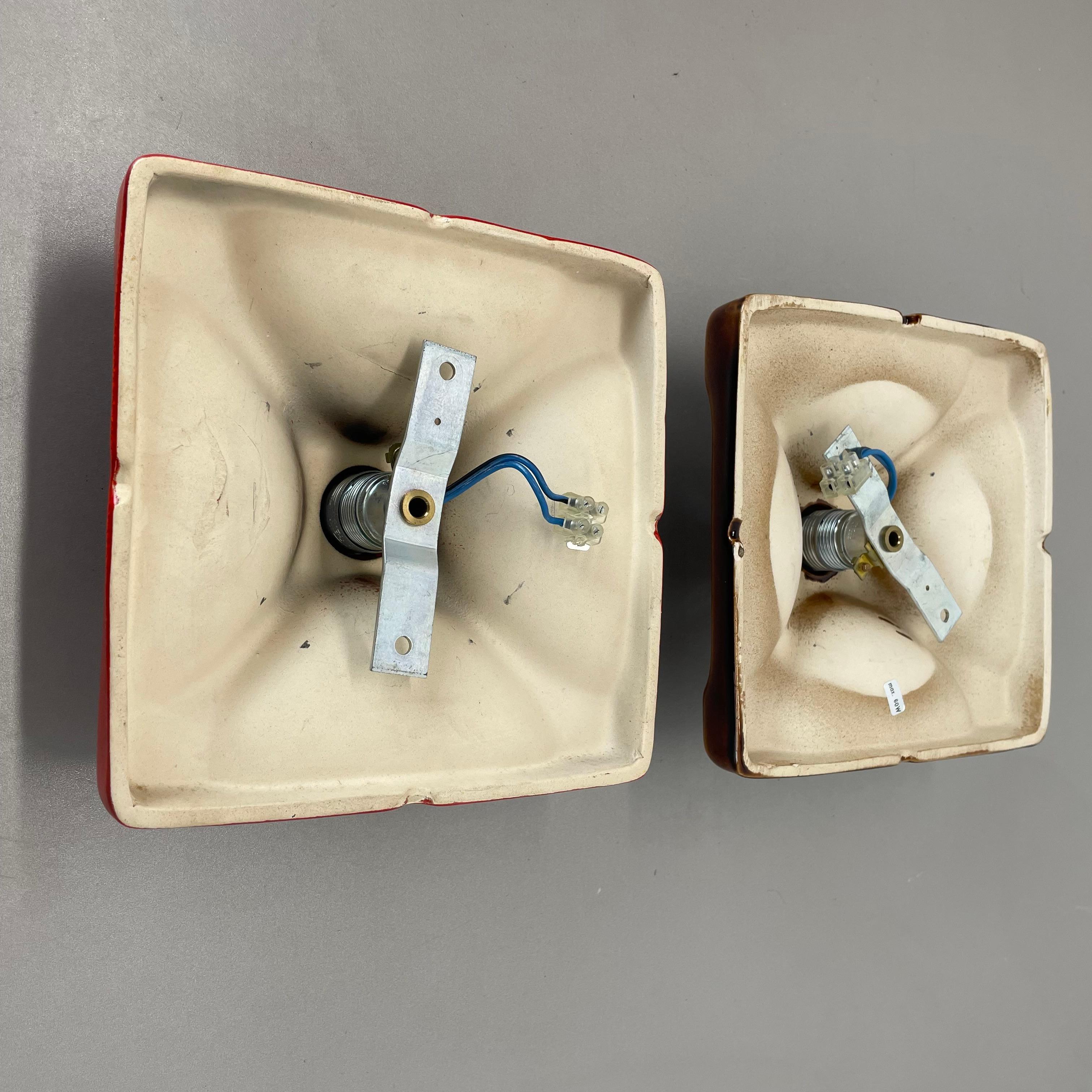 Ensemble de deux appliques en céramique SPACE AGE Fat Lava Lights par Hustadt Lights Allemagne 1970 en vente 10