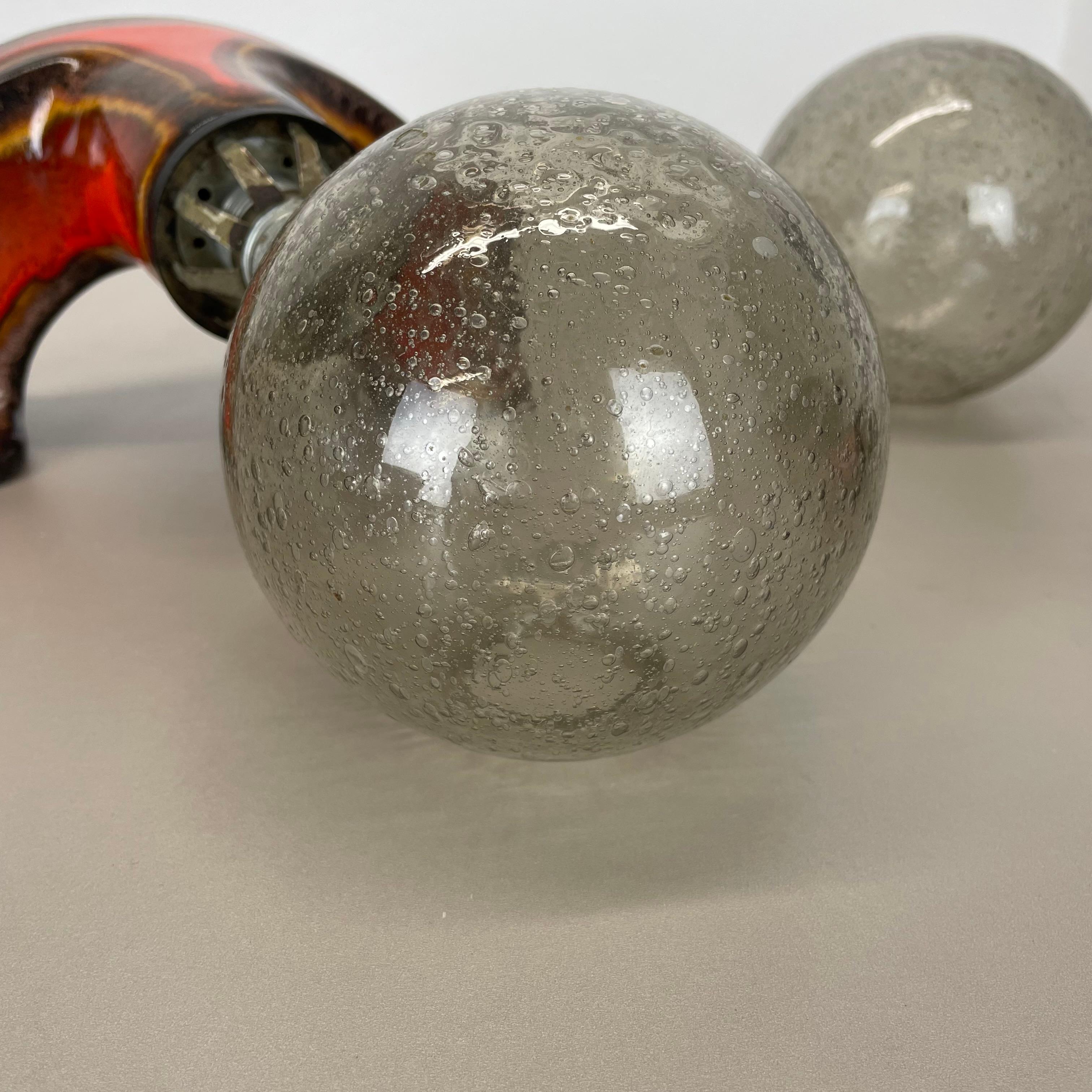 Ensemble de deux appliques en céramique SPACE AGE Fat Lava Lights par Hustadt Lights Allemagne 1970 en vente 11
