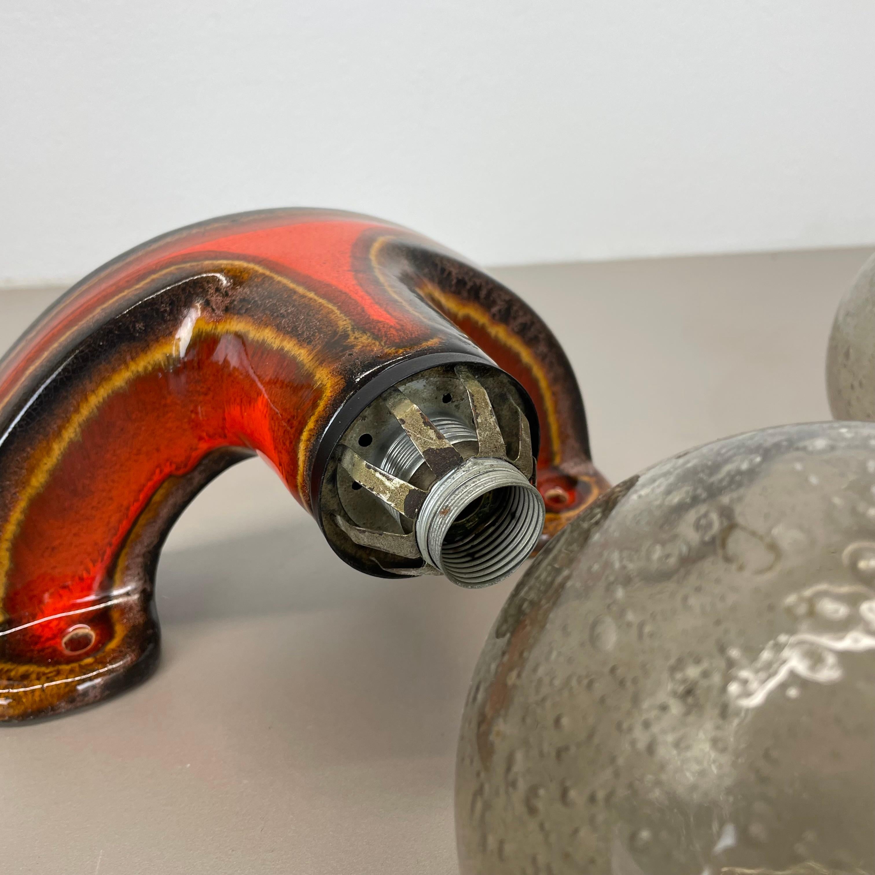 Ensemble de deux appliques en céramique SPACE AGE Fat Lava Lights par Hustadt Lights Allemagne 1970 en vente 12