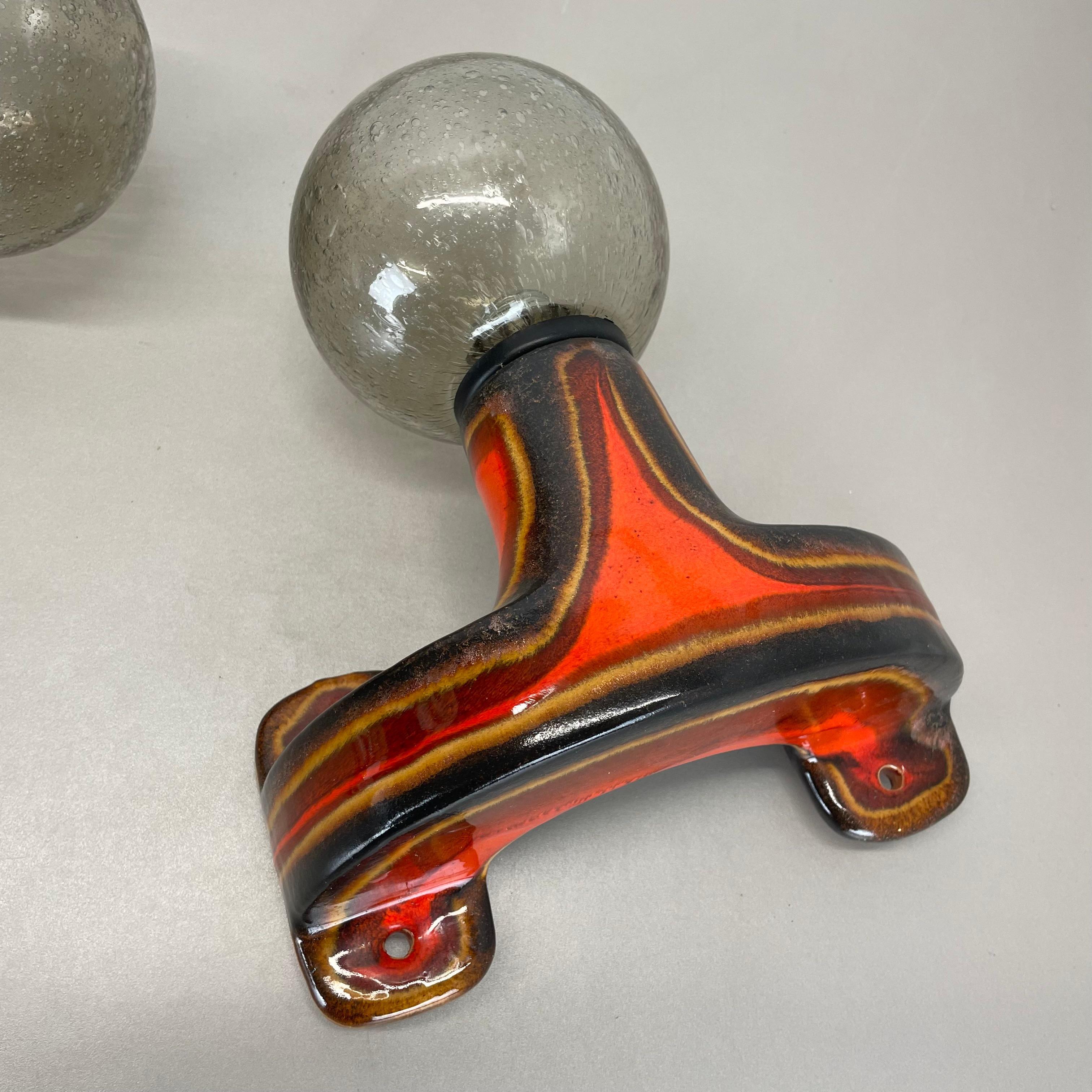 Ensemble de deux appliques en céramique SPACE AGE Fat Lava Lights par Hustadt Lights Allemagne 1970 en vente 13