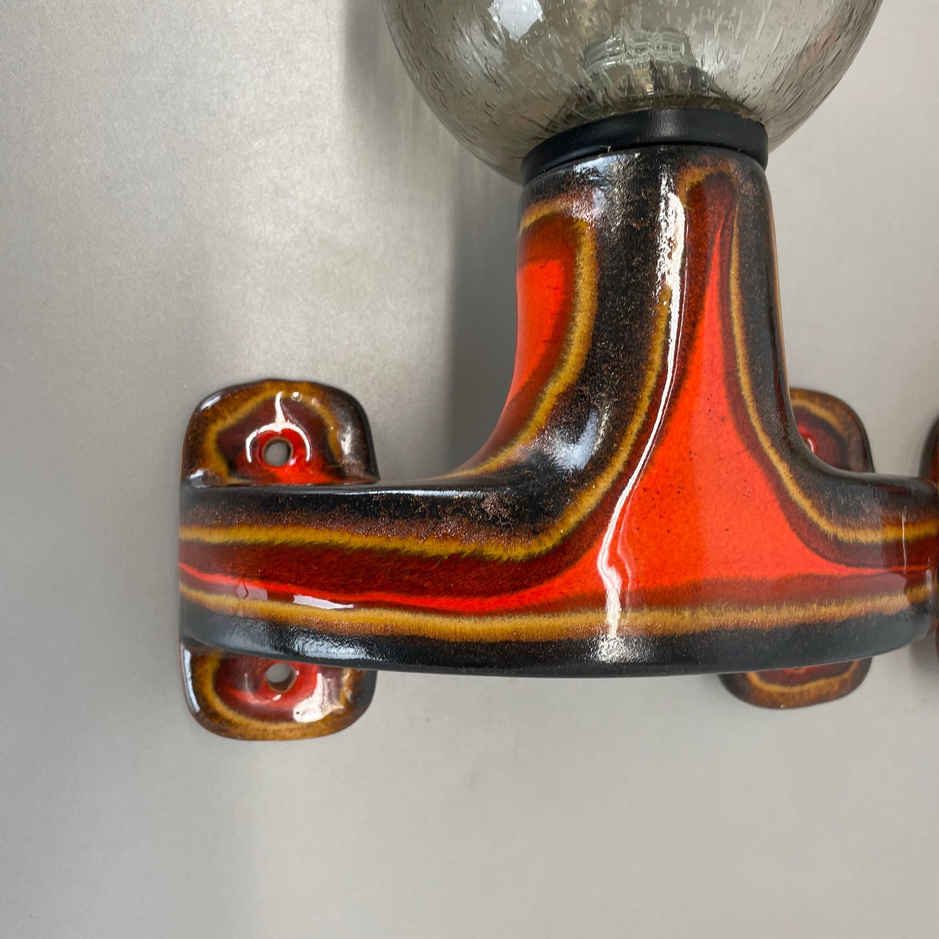 Ensemble de deux appliques en céramique SPACE AGE Fat Lava Lights par Hustadt Lights Allemagne 1970 Bon état - En vente à Kirchlengern, DE
