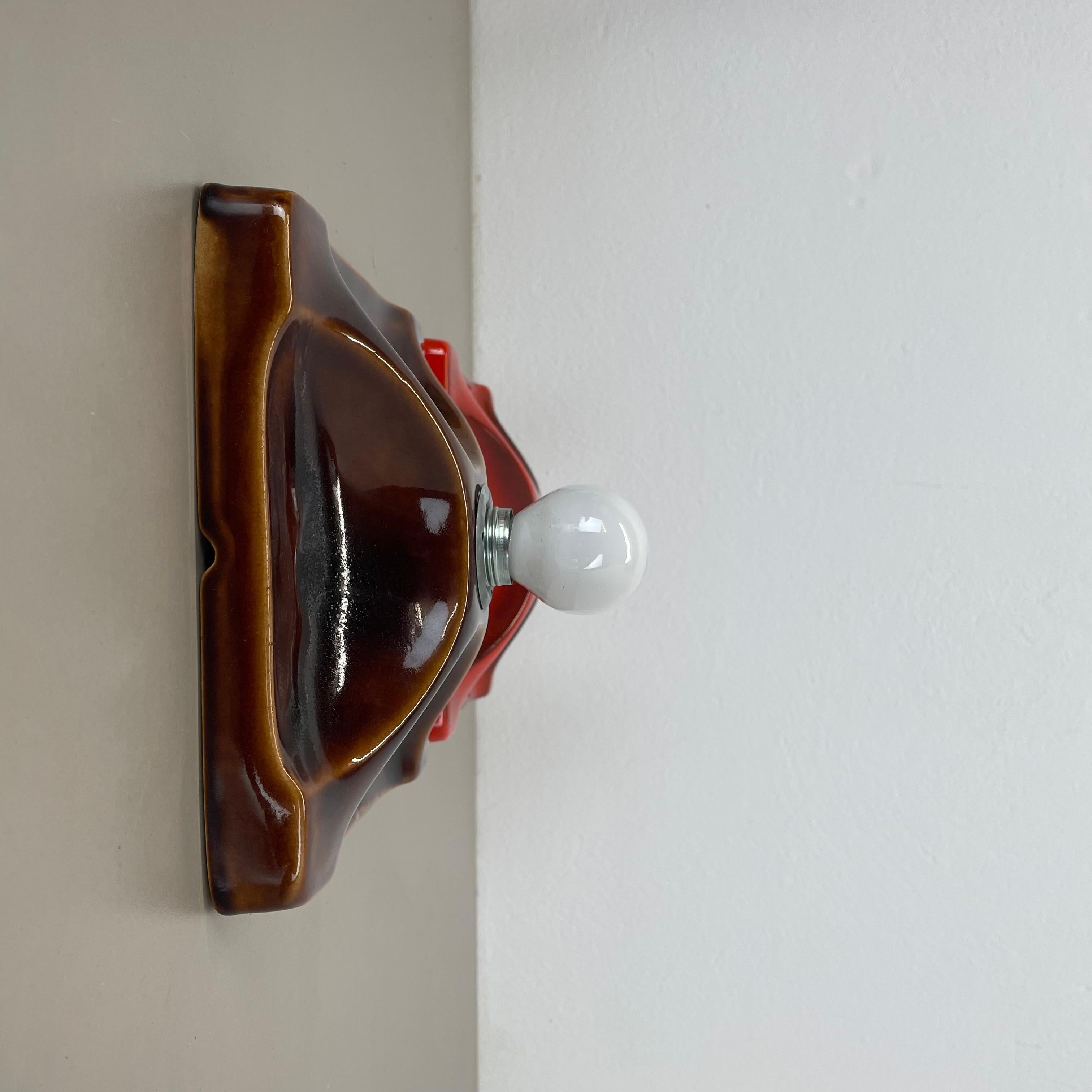 Ensemble de deux appliques en céramique SPACE AGE Fat Lava Lights par Hustadt Lights Allemagne 1970 en vente 2