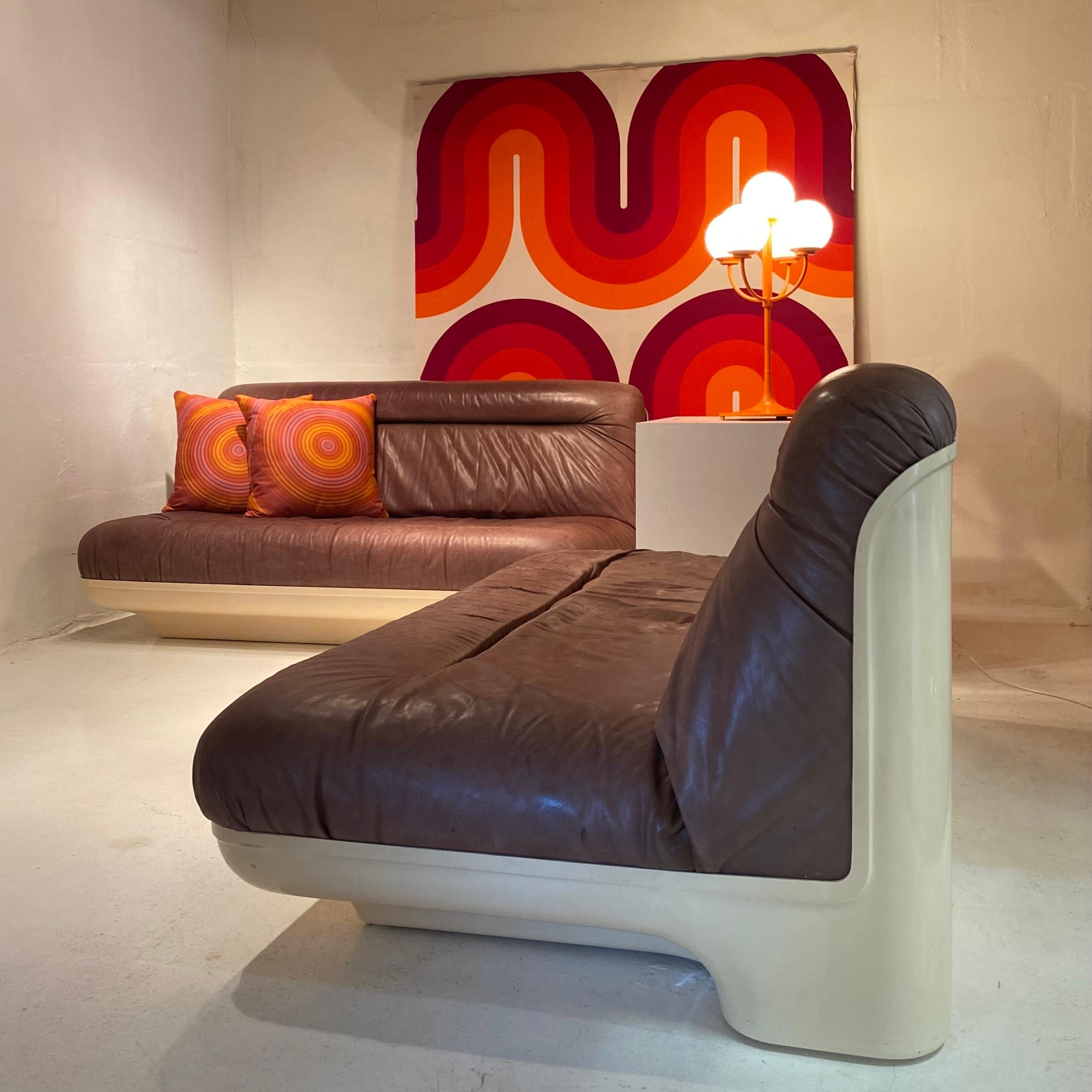 Set of Two Space Age Sofas by Gerd Lange for Bernhard Burger, Germany 1970s For Sale 3