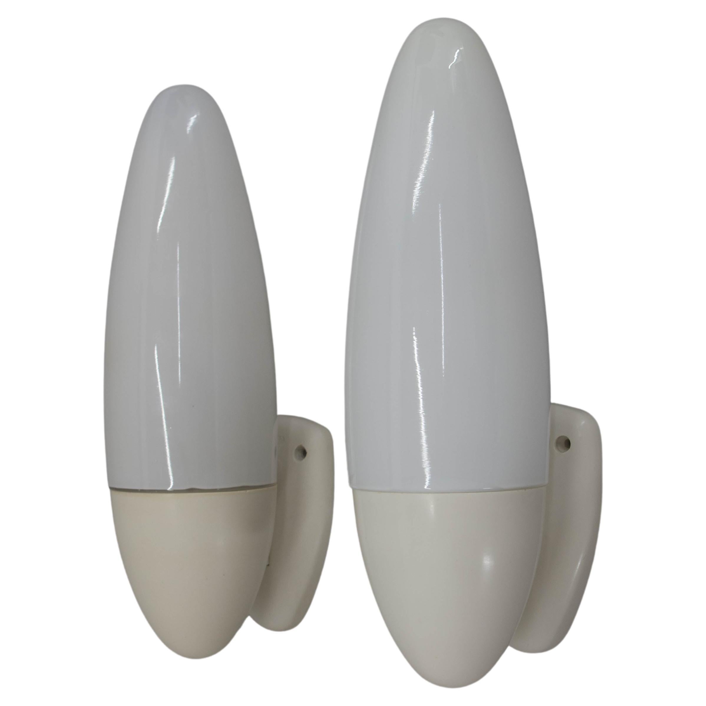 Set of Two Space Age Wall Lamps, Czechoslovakia, 1960s