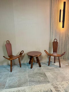 Set of two Spanish Chairs and a Medieval Stool by Don Shoemaker