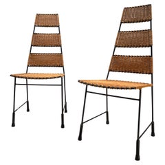Set of two Spanish rattan chairs, 1960