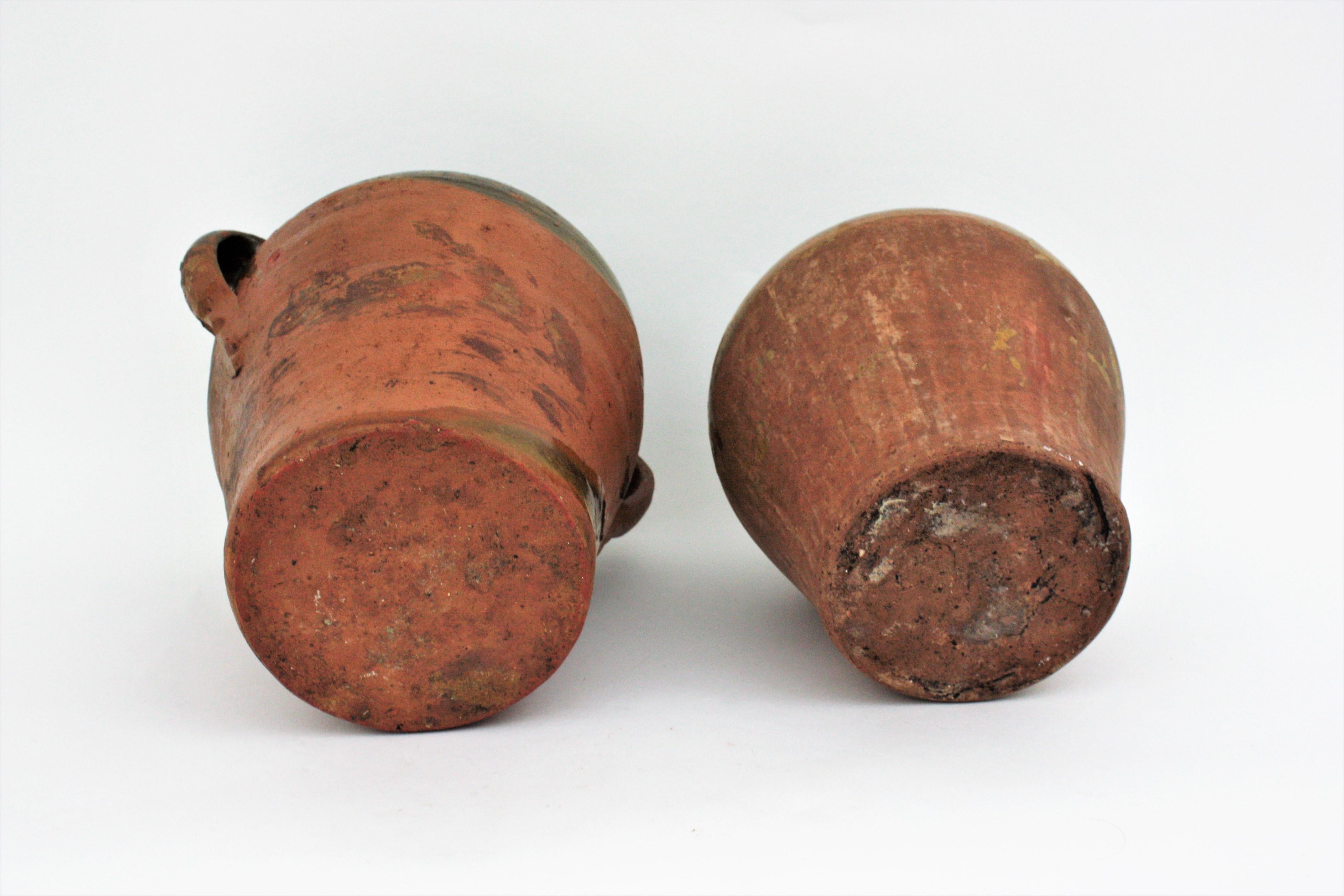 Two Spanish Terracotta Olive Jars or Vessels For Sale 11