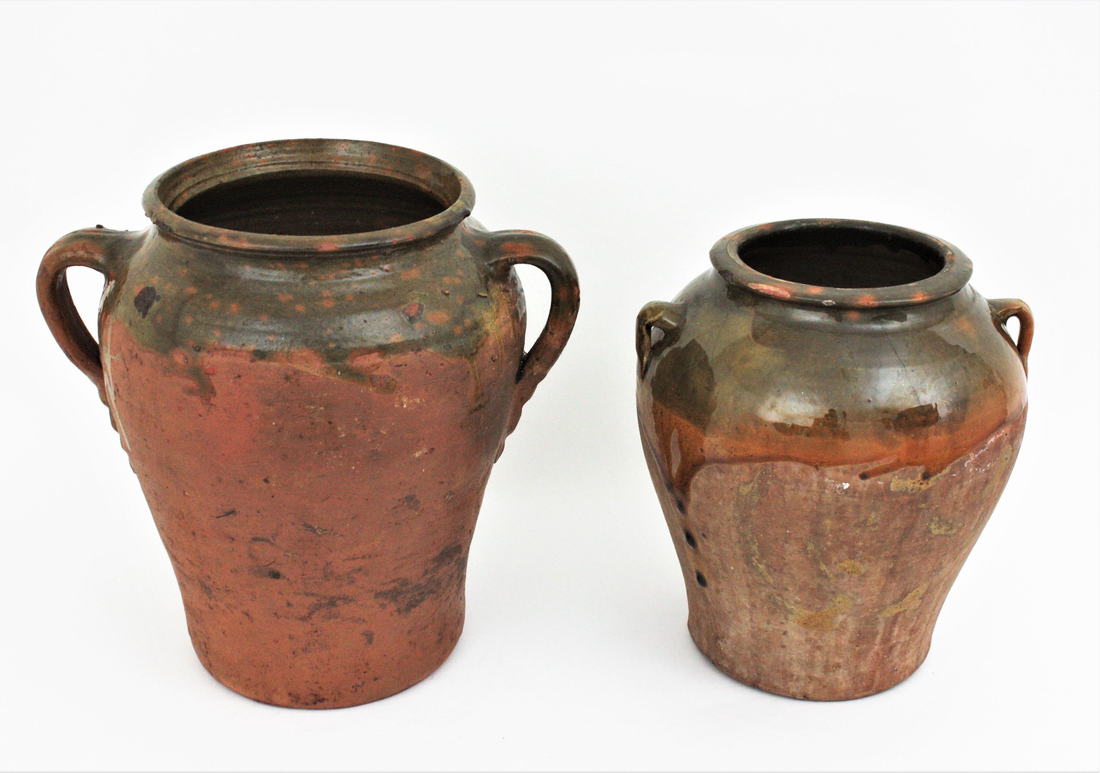 20th Century Two Spanish Terracotta Olive Jars or Vessels For Sale