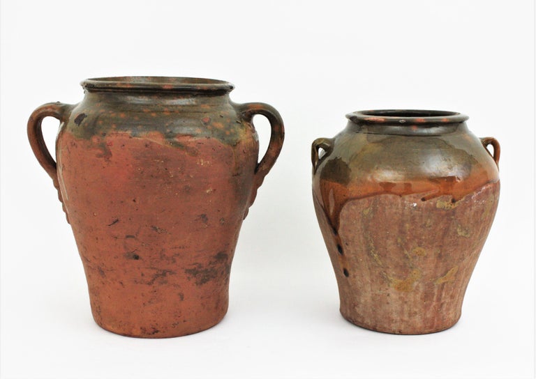 Set of Two Spanish Terracotta Olive Jars or Vessels For Sale at 1stDibs