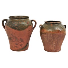 Set of Two Spanish Terracotta Olive Jars or Vessels