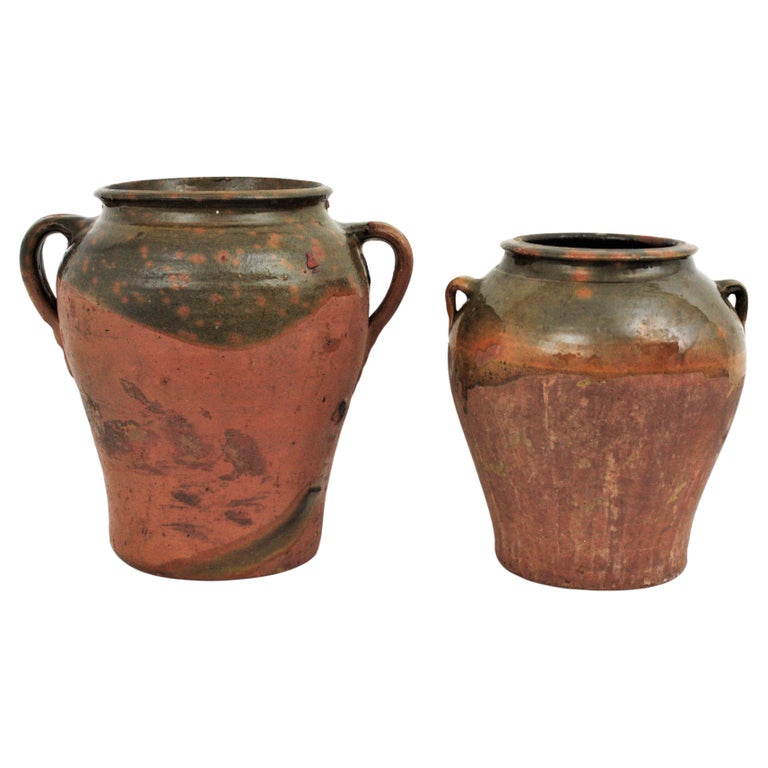 Set of Two Spanish Terracotta Olive Jars or Vessels For Sale at 1stDibs