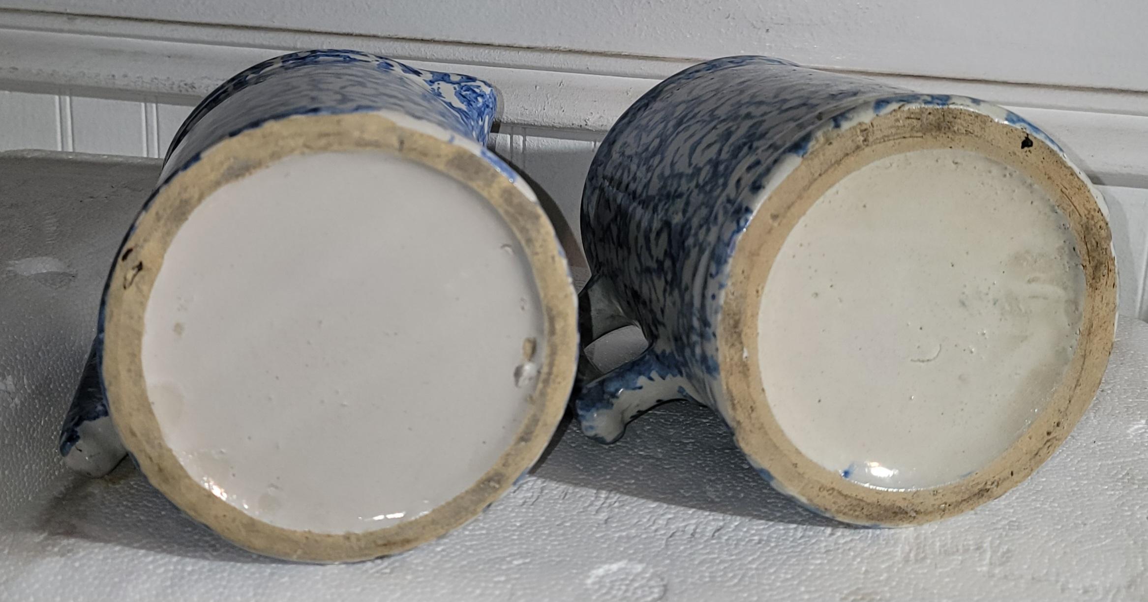 American Set of Two Sponge Ware Pitchers For Sale