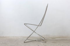 Set di due sedie da scrivania impilabili a sbalzo in filo di ferro cromato di Till Behrens, 1983