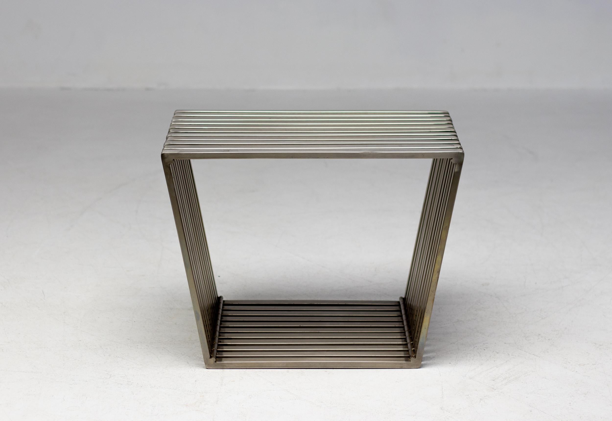 Modern Set of Two Stainless Steel Architectural Museum Benches