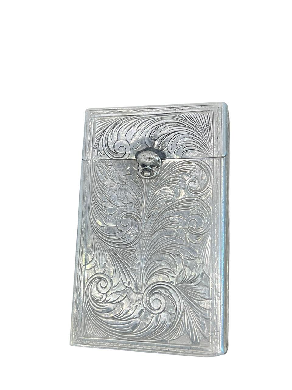 Set of two Sterling Silver Cigarette Cases 19th and 20 Century, Mario Buccellat For Sale 5