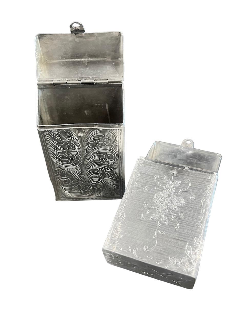 Set of two Sterling Silver Cigarette Cases 19th and 20 Century, Mario Buccellat For Sale 8