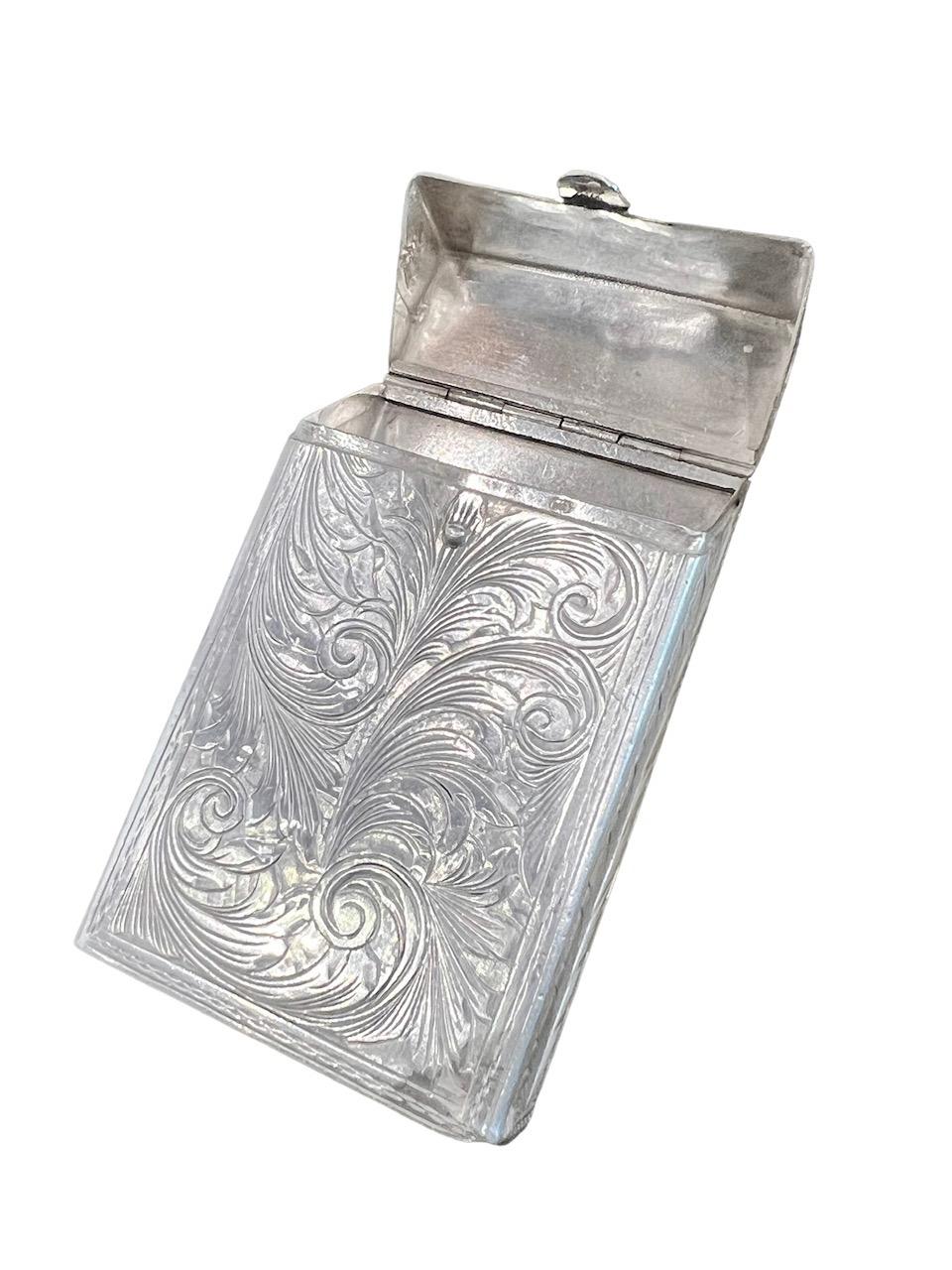 Set of two Sterling Silver Cigarette Cases 19th and 20 Century, Mario Buccellat For Sale 9