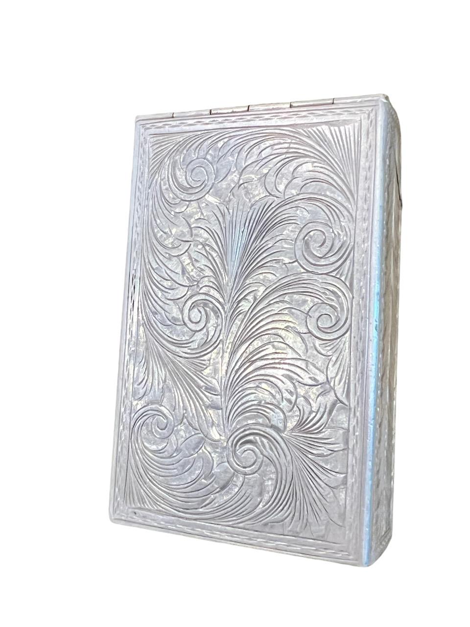 Set of two Sterling Silver Cigarette Cases 19th and 20 Century, Mario Buccellat For Sale 3