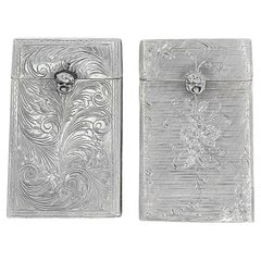 Set of two Sterling Silver Cigarette Cases 19th and 20 Century, Mario Buccellat