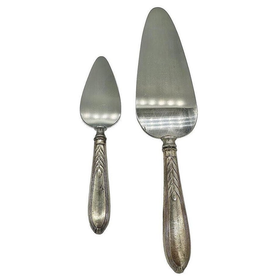 Set of Two Sterling Silver "Wheat" Pattern Cake Knife Serving Utensils