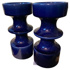 Set of Two Steuler Blue Candleholder by Cari Zalloni