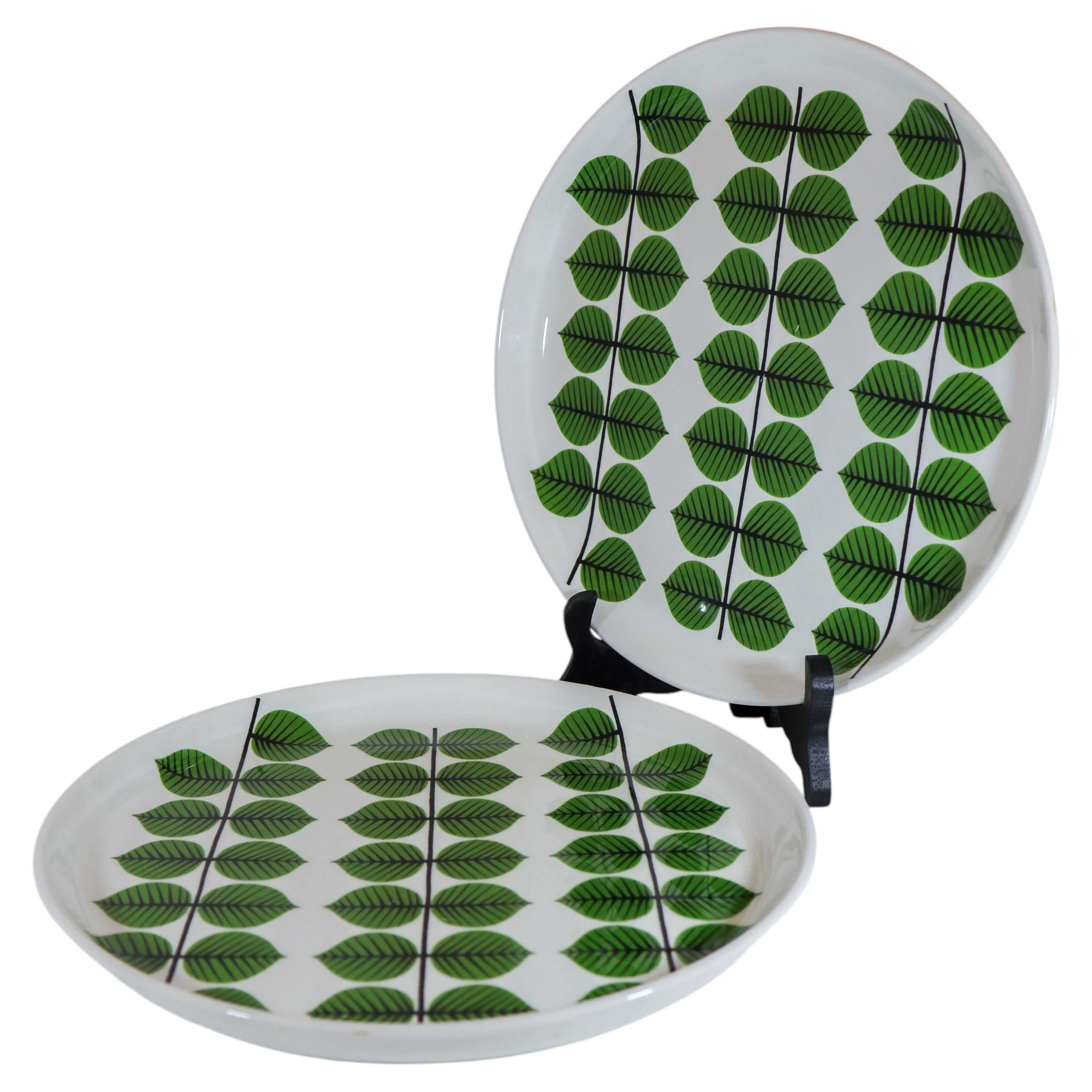 Set of Two Stig Lindberg Dinner Plates, Berså Pattern, Sweden, 1950s