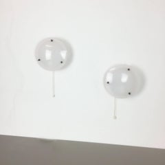 Set of Two Stilnovo Style Acryl and Metal Sconces Wall Lights, Italy, 1950s