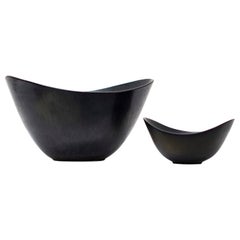 Set of Two Stoneware Bowls by Gunnar Nylund for Rörstrand, Sweden, 1950s