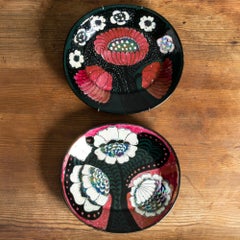 Set di due piatti in gres di Birger Kaipiainen per Arabia of Finland, anni 1960/70