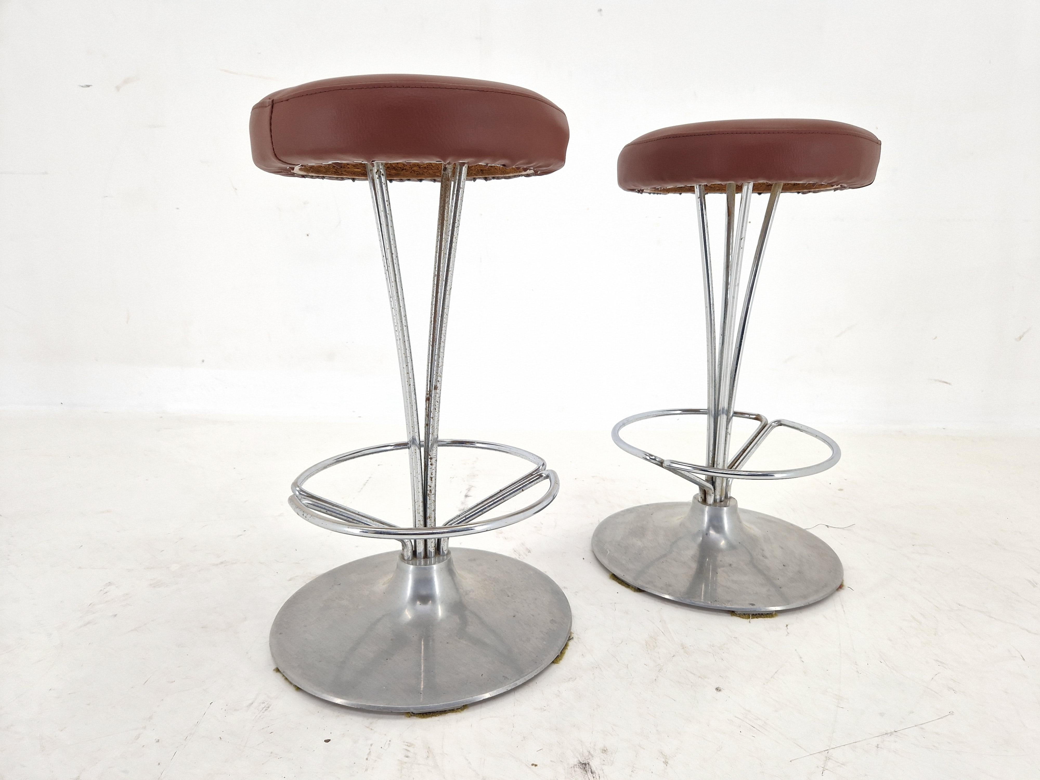 Mid-Century Modern Set of Two Stools by Piet Hein for Fritz Hansen, Denmark, 1960s For Sale