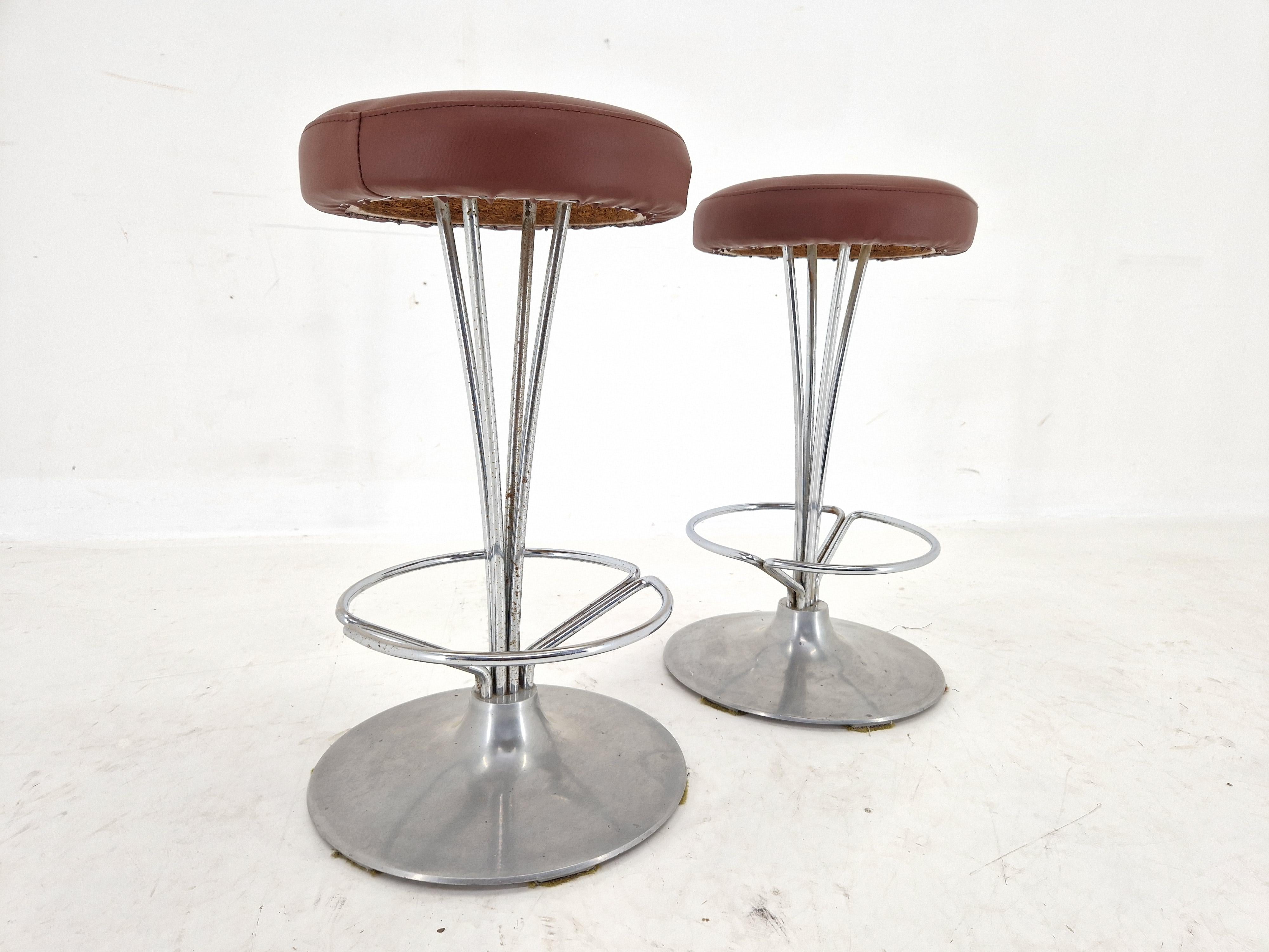 Mid-20th Century Set of Two Stools by Piet Hein for Fritz Hansen, Denmark, 1960s For Sale