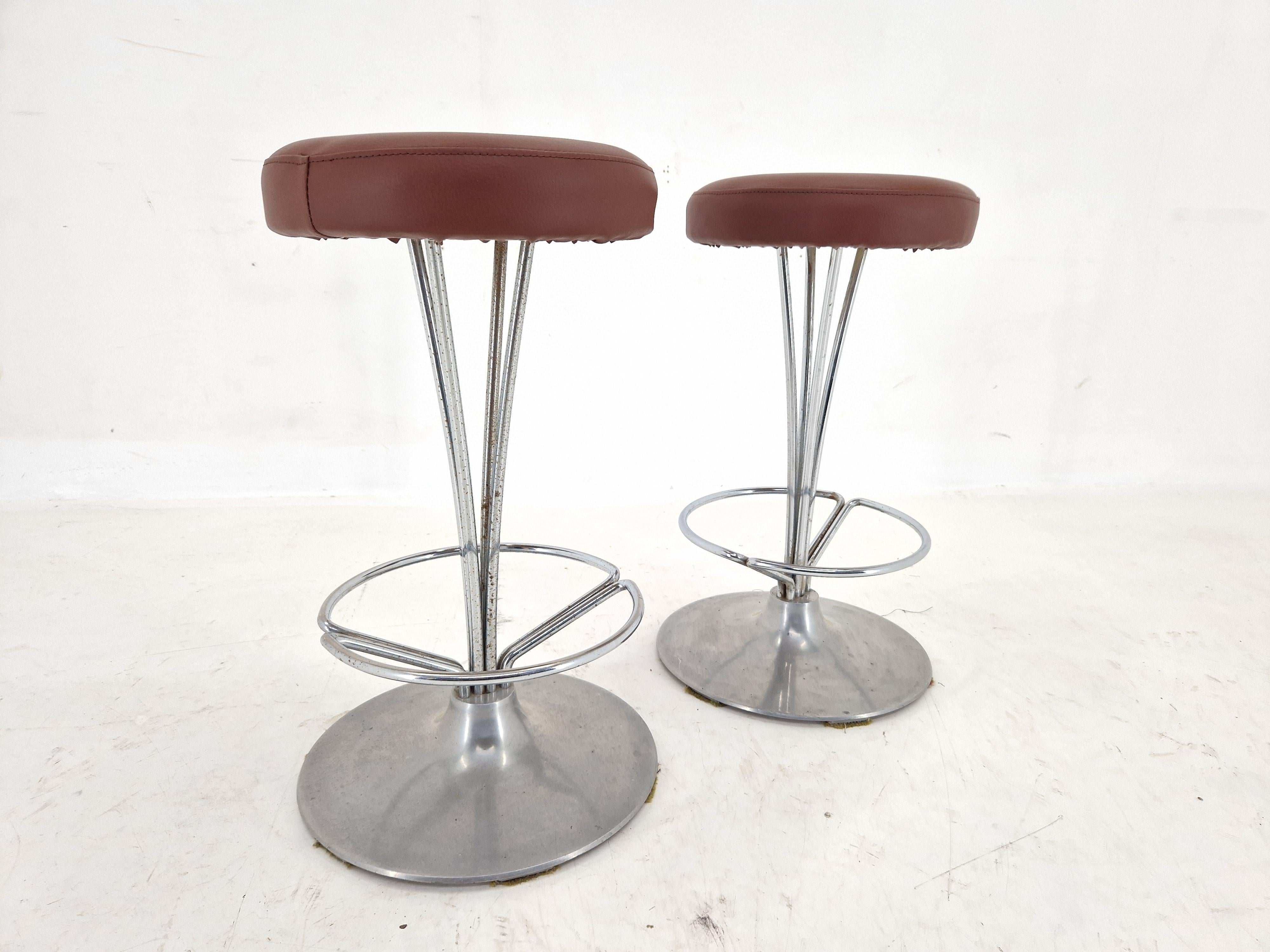 Set of Two Stools by Piet Hein for Fritz Hansen, Denmark, 1960s For Sale 2