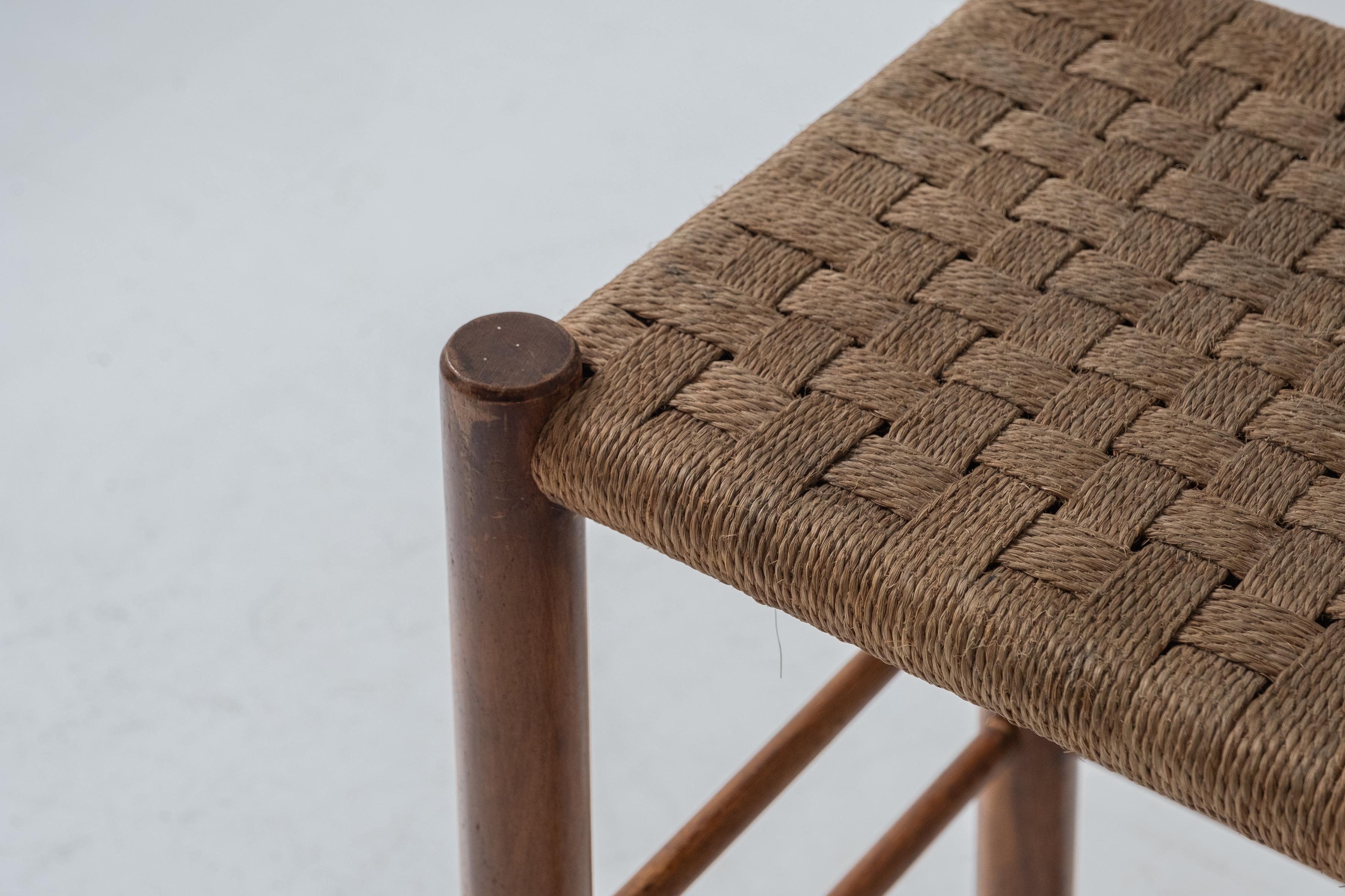 Mid-20th Century Set of two stools in the manner of Charlotte Perriand, France 1960s For Sale