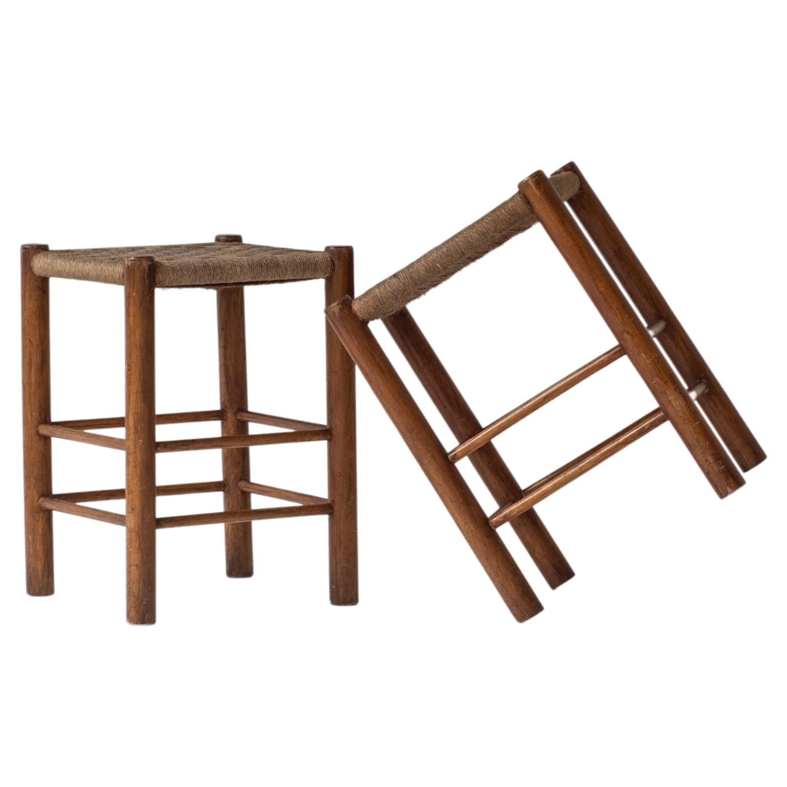 Set of two stools in the manner of Charlotte Perriand, France 1960s For Sale