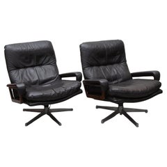 Set of Two Strässle Swivel Lounge Arm Chairs designed by André Vandenbeuck, 1963