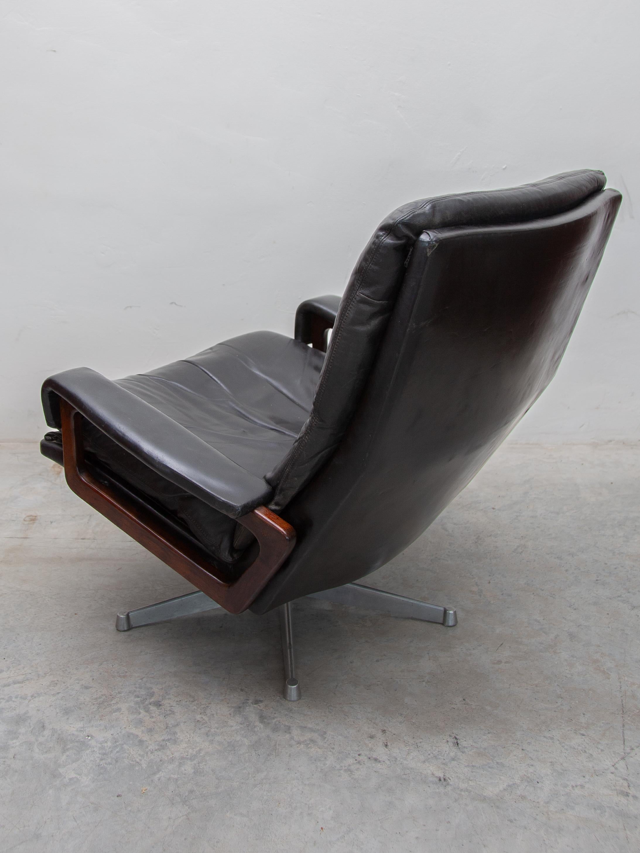 Ensemble de deux fauteuils de salon pivotants Strässle, conçus par André Vandenbeuck, 1963 en vente 1