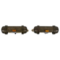 Set of Two Streamline Bauhaus Design Sub-Marine Cabinet Sconces Germany 1930s