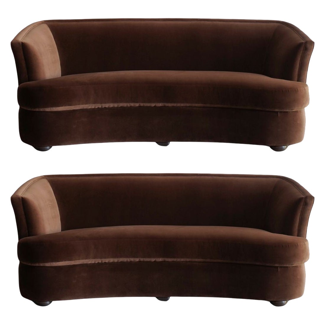 Ensemble de deux canapés suédois en ébénisterie, vers les années 1960