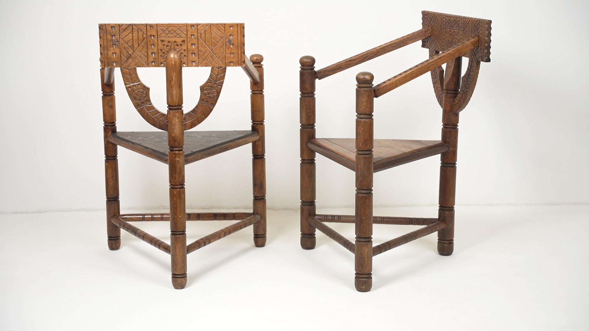 Ensemble de deux chaises de moine suédoises 1930 en vente 3