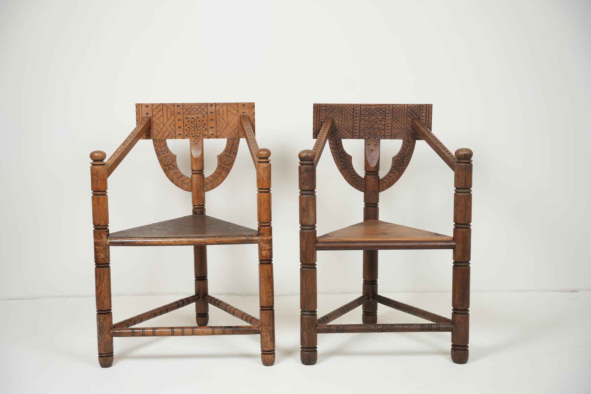 Oak Swedish Monk Chairs 1930s