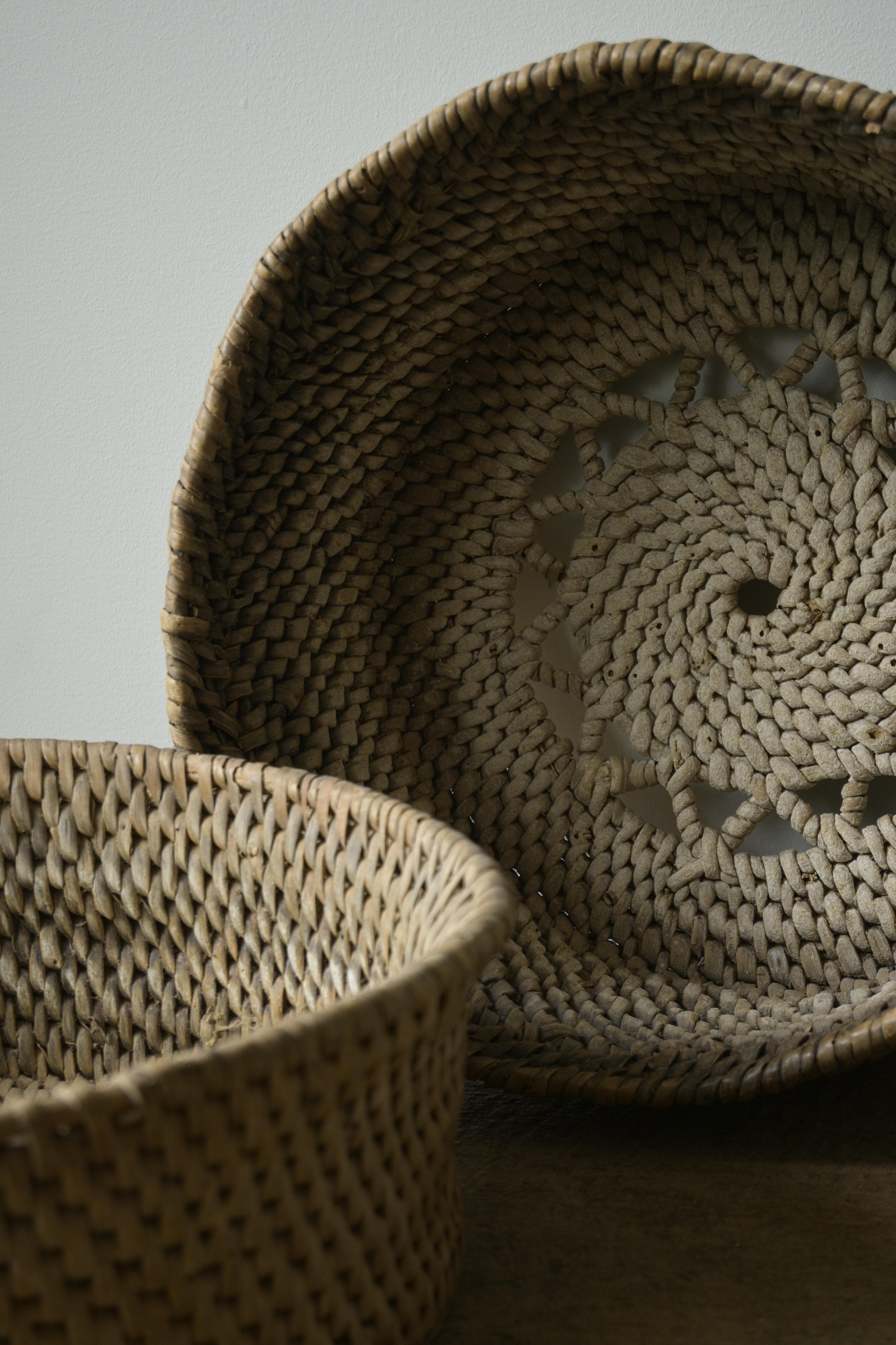 Folk Art Set of two Swedish Root Basket from 19th-20th century For Sale