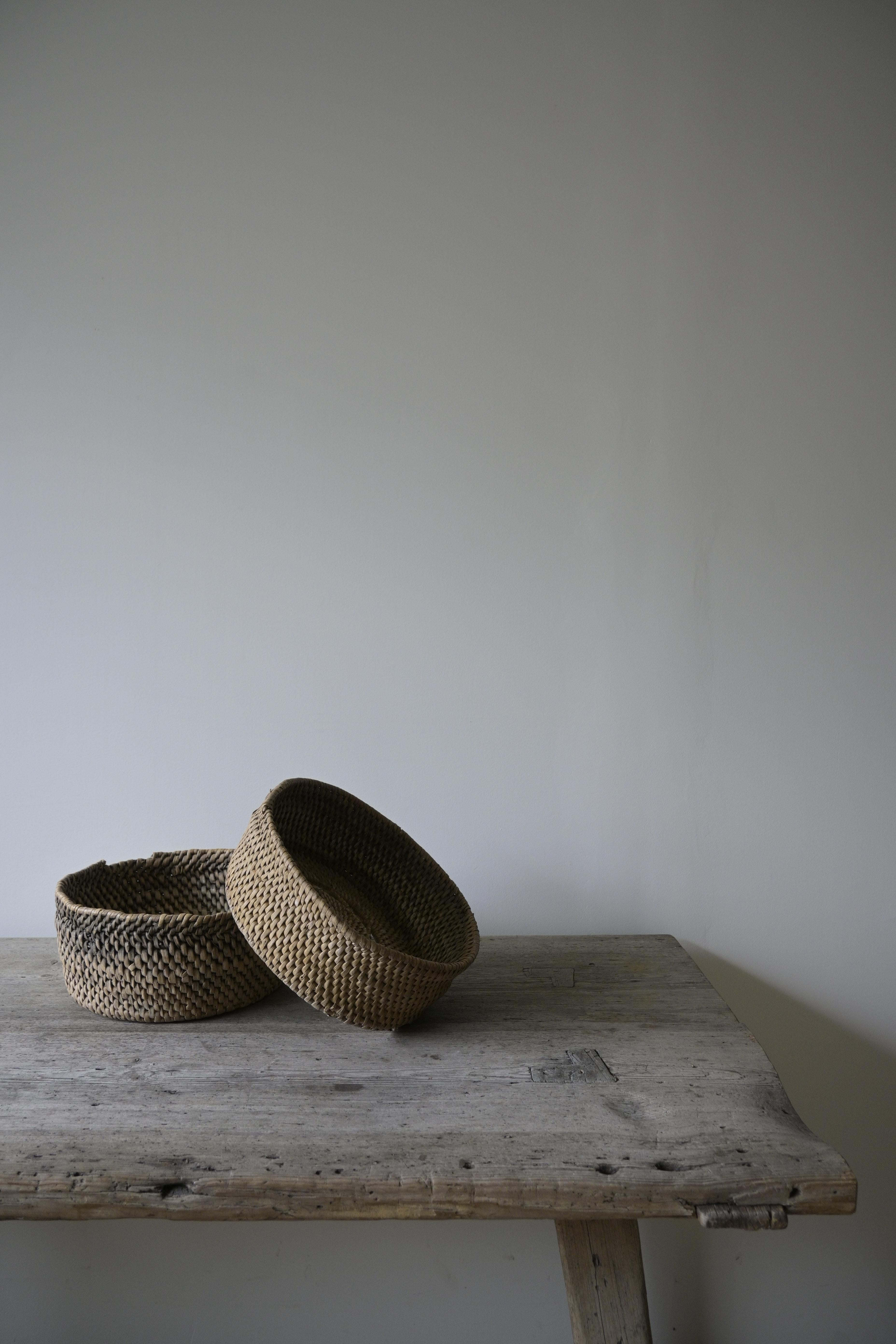 Hand-Crafted Set of two Swedish Root Basket from 19th-20th century For Sale