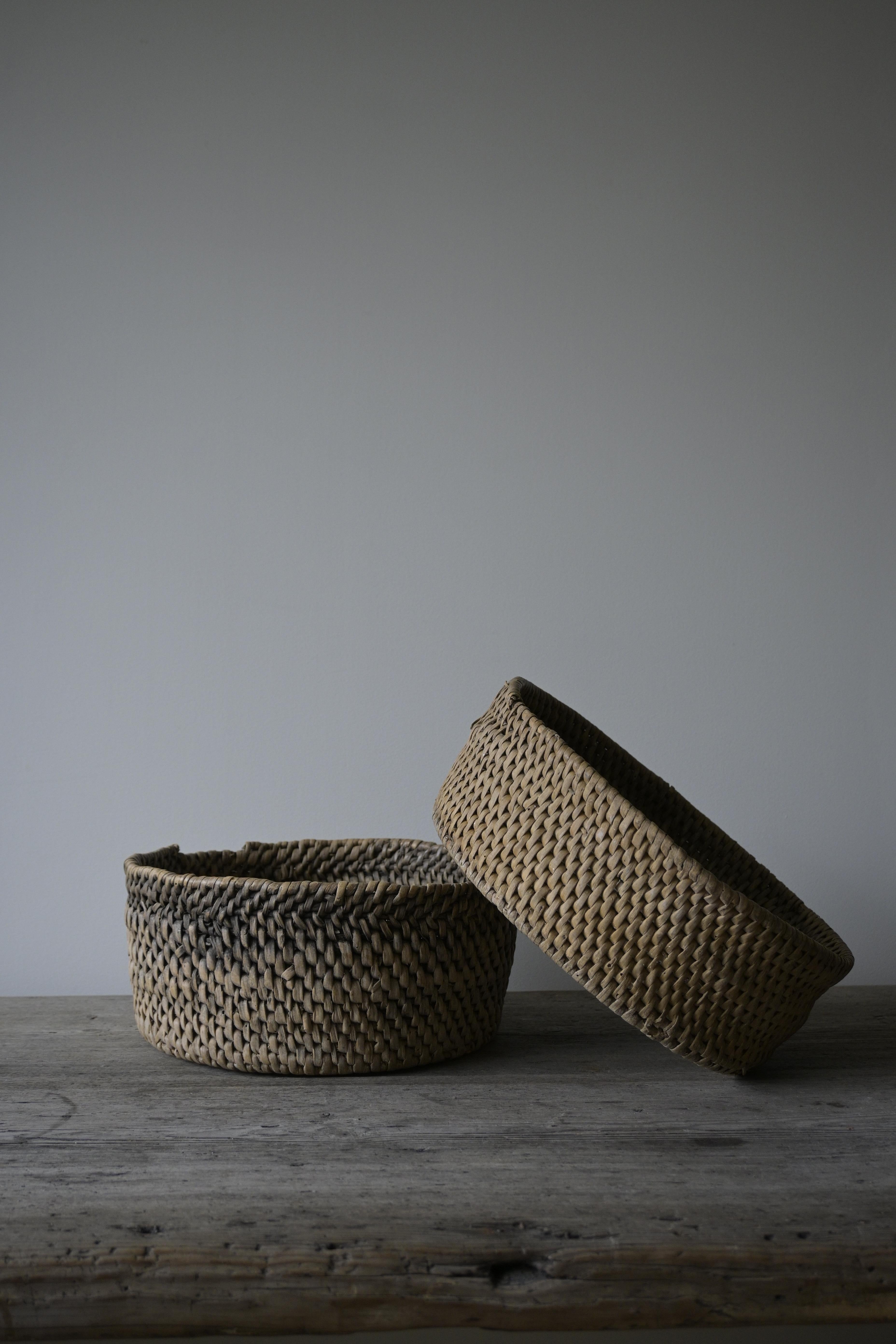 19th Century Set of two Swedish Root Basket from 19th-20th century For Sale