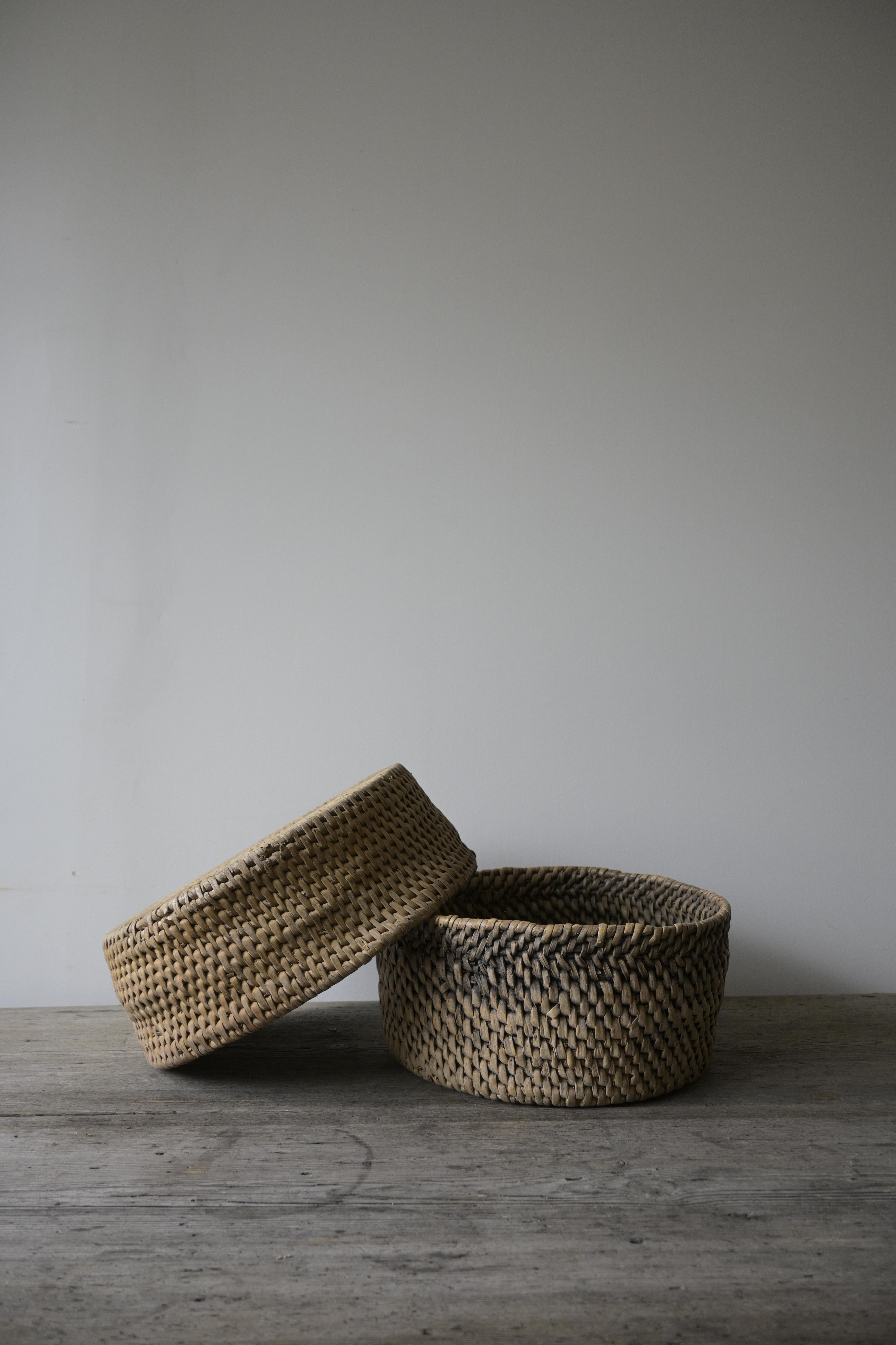 Pine Set of two Swedish Root Basket from 19th-20th century For Sale