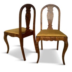 Set of Two Swedish Satin Birch Chairs, 1910s