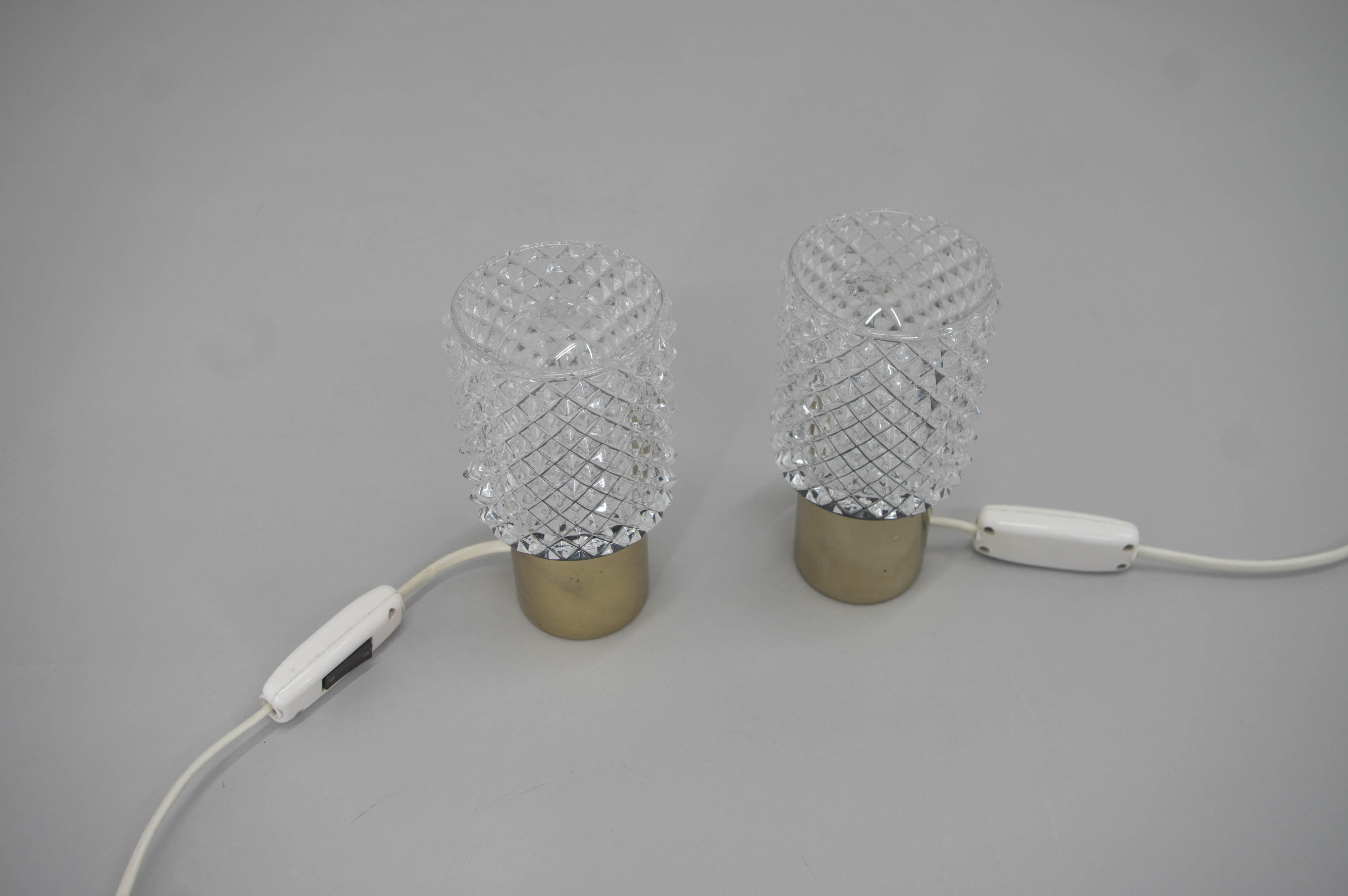 Set of Two Table / Bedside Lamps by Kamenicky Senov, 1960s In Good Condition For Sale In Praha, CZ