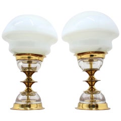 Set aus zwei Tischlampen von Jabloneck Sklrny, 1980er Jahre