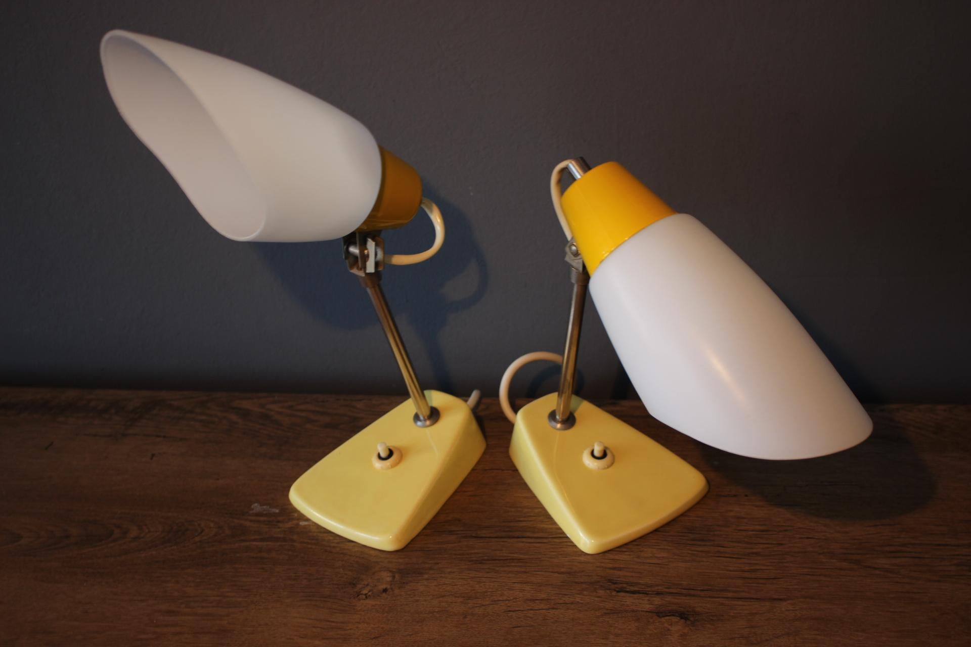 Czech Set of two table lamp/Kamenický Šenov, 1960´s.