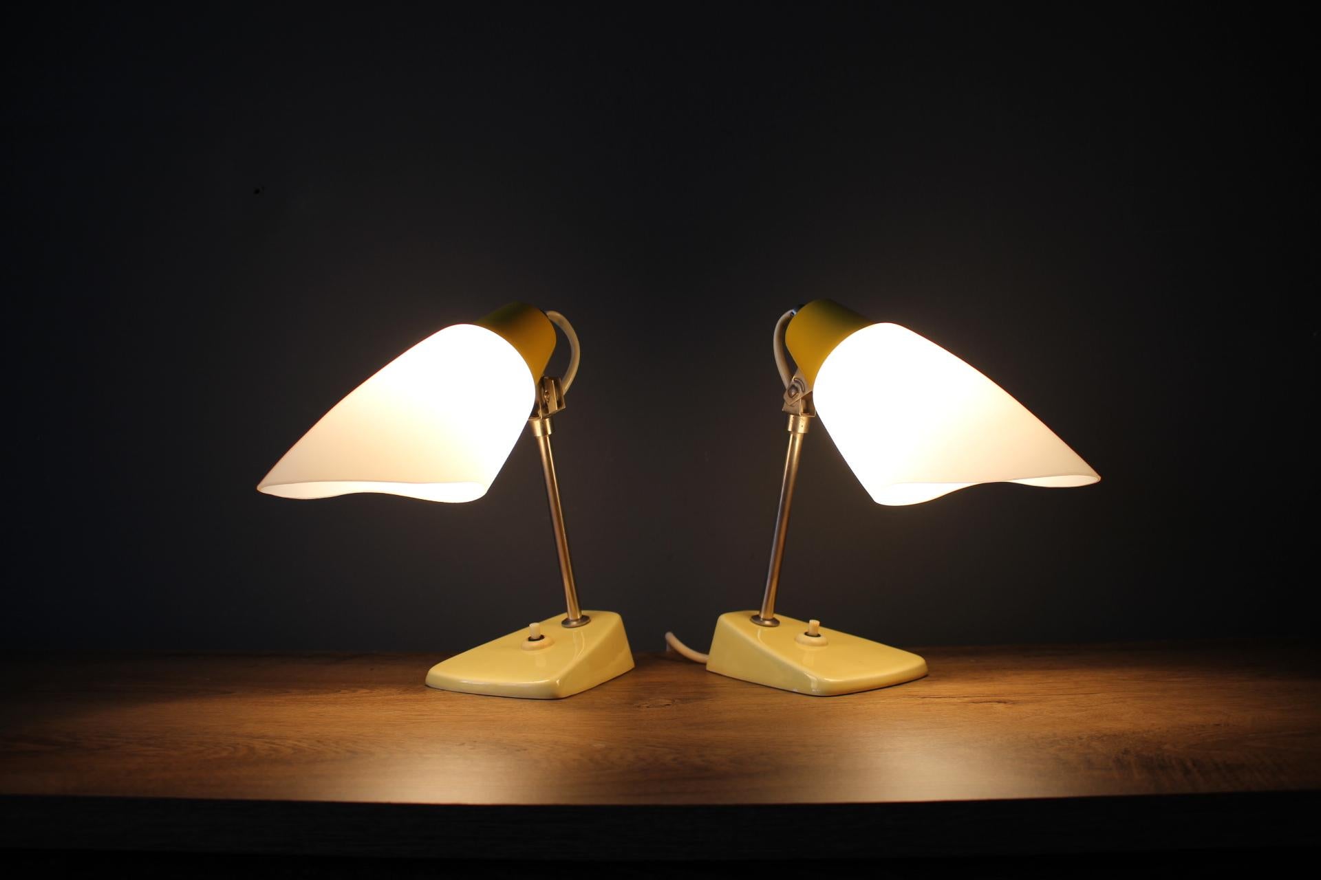Set of Two Table Lamp/Kamenický Šenov, 1960s For Sale 1